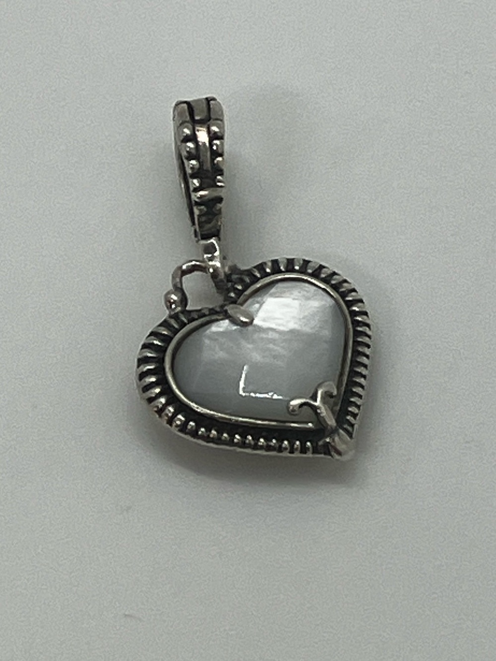 Relios 925 Sterling Double Sided Reversable Gemstone Heart Enhancer Pendant